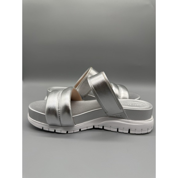 Cole Haan‎ Silver Double Band Slide Sandals Women's Size 8.5B Comfort Casual - Picture 10 of 13